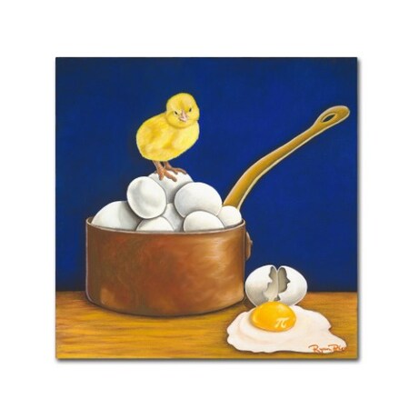 Trademark Fine Art Ryan Rice Fine Art 'Chicken Pot Pi (Chick in Pot Pi)' Canvas Art, 14x14 ALI13324-C1414GG